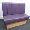 7 x Booth Seats on Wooden Frame and Upholstered in Purple Faux Leather, Size H106cm x D55cm x W120cm & 1 x Bench Seat on Wooden Frame and Upholstered in Purple Faux Leather, Size H92cm x D60cm x W185cm - 2