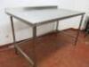 Stainless Steel Prep Table with Splash Back. Size H90cm x W140cm x D80cm. - 3