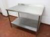 Stainless Steel Prep Table with Splashback & Shelf Under. Size H90cm x W120cm x D80cm. - 2