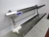 Caterwash Stainless Steel Adjustable Double Wall Shelf with Bracket. Size H60cm x W140cm x D32cm. - 2