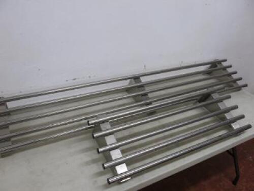 Pair of Stainless Steel Wall Shelves with Bracket. Size L180 cm & 90cm.