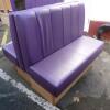 7 x Booth Seats on Wooden Frame and Upholstered in Purple Faux Leather, Size H106cm x D55cm x W120cm & 1 x Bench Seat on Wooden Frame and Upholstered in Purple Faux Leather, Size H92cm x D60cm x W185cm - 4