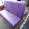 7 x Booth Seats on Wooden Frame and Upholstered in Purple Faux Leather, Size H106cm x D55cm x W120cm & 1 x Bench Seat on Wooden Frame and Upholstered in Purple Faux Leather, Size H92cm x D60cm x W185cm - 5