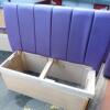 7 x Booth Seats on Wooden Frame and Upholstered in Purple Faux Leather, Size H106cm x D55cm x W120cm & 1 x Bench Seat on Wooden Frame and Upholstered in Purple Faux Leather, Size H92cm x D60cm x W185cm - 7