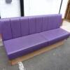 7 x Booth Seats on Wooden Frame and Upholstered in Purple Faux Leather, Size H106cm x D55cm x W120cm & 1 x Bench Seat on Wooden Frame and Upholstered in Purple Faux Leather, Size H92cm x D60cm x W185cm - 8