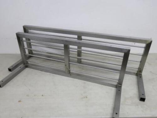 2 x Stainless Steel Wall Shelf with Bracket, Size 1 x L130cm & 1 x L83cm.