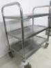 Vogue Stainless Steel 3 Tier Mobile Trolley. Size H84cmx W72cm x D38cm. - 3
