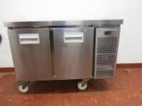 Gram Snowflake 2 Door Mobile Refrigerated Counter, Model K-1205-RG-A-DL/DR-C2. Size H90cm x W120cm x D70cm.