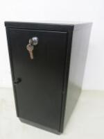 Black Metal Cabinet with Shelf & Key.