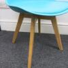 Pair of Habitat Jerry 120858 Dining Chairs in Molded Plastic with an Upholstered Seat Pad and Solid Oak Legs. Colour Turquoise - 4