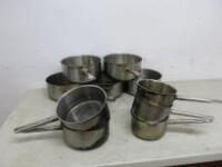 10 x Assorted Sized Sauce Pans to Include: 5 x D25cm , 2 x D21cm , 3 x D17cm