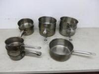 10 x Assorted Sized Sauce Pans to Include: 5 x D25cm , 2 x D21cm , 3 x D17cm