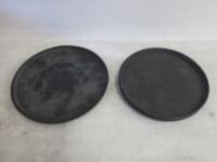 5 x Black Round Non Slip Trays. 1 x D40cm & 4 x D35cm
