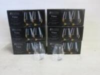 6 x Boxes of 6 Maxwell & Williams Vino Signature Series Stemless White Wine Glasses, Size 400ml