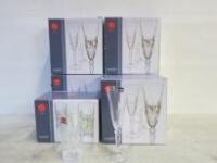 6 x Boxes of 6 RCR Cristalleria Italiana Glasses to Include: 5 x Boxes of Melodia Champagne Flutes & 1 x Box of Melodia Hi Ball Tumbler