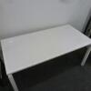 White Matt Finish Office Desk on Metal Frame, Size H73cm x D80cm x W160cm, With 2 Cable Ports - 2