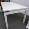 White Matt Finish Office Desk on Metal Frame, Size H73cm x D80cm x W160cm, With 2 Cable Ports - 4