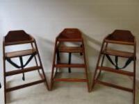 3 x Children's High Chair in Brown