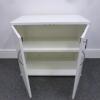 White Matt Finish 2 Door Cabinet with 2 Keys, Size H73cm x D80cm x W45cm - 2