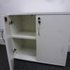 White Matt Finish 2 Door Cabinet with 2 Keys, Size H73cm x D80cm x W45cm - 3