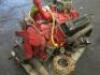 V8 Naturally Aspirated Engine Painted Red with Fitted Carburetor, Coil & Ancillaries, Bell Housing, Gearbox, Fly Wheel & Clutch Assembly, No ECG 9425H. (As Viewed and Inspected. For Spares or Repair). - 4