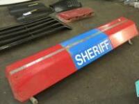 Sheriff Roof Light Beacon in Red & Blue with Mount Brackets.