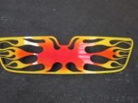 Steel Laser Cut 'Firebird' Detail Art in Flame Effect.
