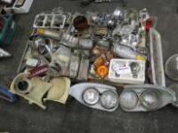 Quantity of Assorted Classic Car Lights Parts to Include: Spot Lights, Halogen Bulb Head & Rear Lights, Front & Rear Lights, Indicators with Head Light, Side Lights & Surrounds.