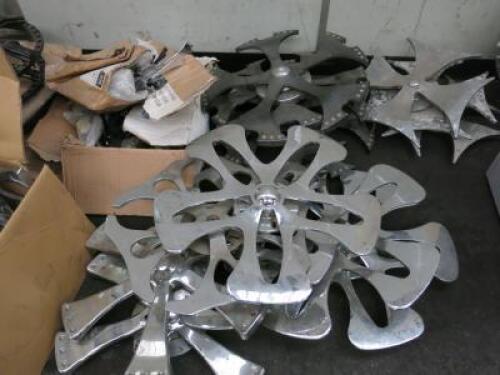 Approximately 60 x Assorted Sized Wheel Spinners & Embellishers.