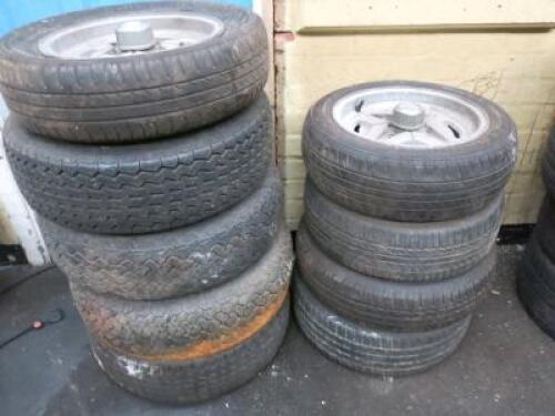 9 x Assorted Sized Nissan Rims & Tyres.