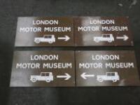 4 x Metal 'London Motor Museum' Signs.