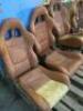 4 x Tan Leather Bucket Seats. - 3
