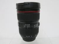 Canon Ultrasonic Zoom Lens, EF 24-70mm 1:2.8 L II USM, Professional Camera Lens, S/N 9710005910 with Lens Cap.