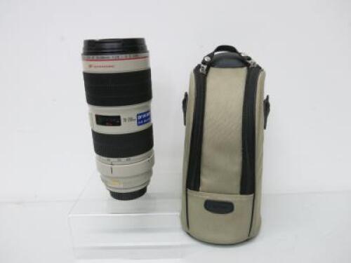 Canon Ultrasonic Zoom Lens, EF 70-200mm 1:2.8 L IS II USM Professional Camera Lens, S/N 3910010493 with Canon Tripod Mount Ring B (W), Lens Cap & Canon Nylon Camera Lens Bag.