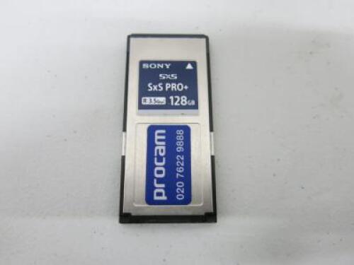 Sony SXS PRO+ Memory Card (128GB Storage Capacity), Model SBP-128D.