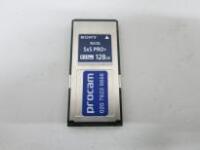 Sony SXS PRO+ Memory Card (128GB Storage Capacity), Model SBP-128D.