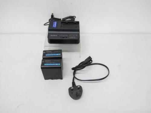 Sony AC Adaptor/Charger Model BC-U1 with Power Supply & 2 xSony BP-U60 Lithium Ion Battery Pack.