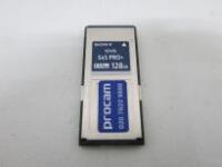 Sony SXS PRO+ Memory Card (128GB Storage Capacity), Model SBP-128C.