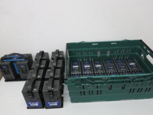 Hawkwood V-Lok Battery System to Include: 1 x 4 x 4 V-Lok 4 Channel Simultaneous Battery Charger, 8 x Dual V-Lok Battery Charger & 24 x VL-90 High Performance LI-ON 14.4V 90-W/h Batteries. (Crate Not Included).