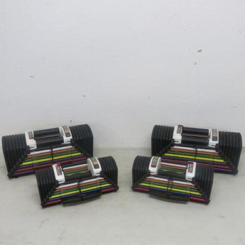 4 x Sets of PowerBlock Urethane Adjustable Dumbbells - 2 x 3kg-15kg / 2 x 7kg-41kg