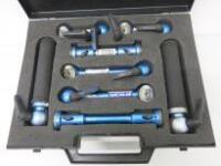 Set of 8 Blue Modular Rod Bridge Handles in Black Plastic Carry Case to Include: 2 x Grips, 2 x Bridge & 4 x Offset.