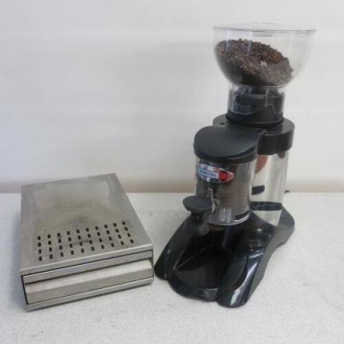 Molcunill Iberital Electric Coffee Grinder, Model Brasil & Stainless Steel Knock Box.