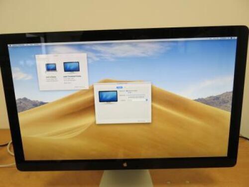 Apple 27" Thunderbolt Display, Model A1407. Comes with Power Supply & Assorted Leads.