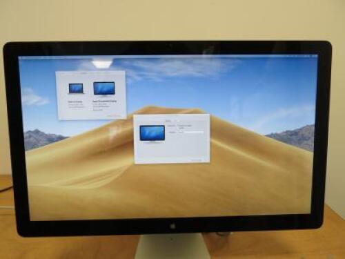 Apple 27" Thunderbolt Display, Model A1407. Comes with Power Supply, Assorted Leads with Security Lock (No Key).