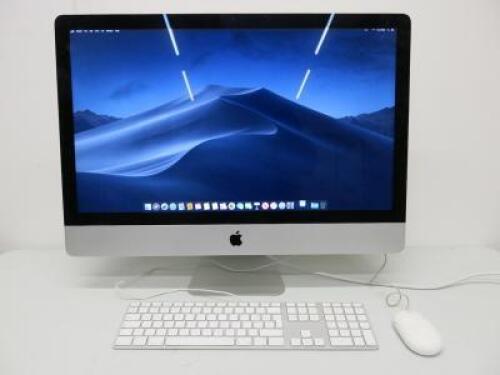 Apple 27" iMac, Running macOS Mojave 10.14, Intel Core i5, 3.2GHz, 16GB RAM, 1TB Fusion Drive, Graphics NVIDIA GeForce GT 755M 1GB. Comes with Power Supply, Apple A1243 Keyboard & Mouse.