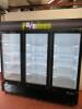 Interlevin LGC7500 Triple Door LED Illuminated Showcase Refrigerated Display Unit. S/N LGC750000317101200180006. Capacity 2050 Litres. Manufactured October 2017, (appears in near new condition). Original Cost £2700