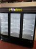 Interlevin LGC7500 Triple Door LED Illuminated Showcase Refrigerated Display Unit. S/N LGC750000317091900180009. Capacity 2050 Litres. Manufactured September 2017, (appears in near new condition). Original Cost £2700