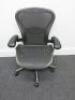 Herman Miller Aeron Ergonomic Adjustable Mesh Office Chairwith Lumbar Support, Adjustable Arm Rests & Vinyl Arm Caps.Size B.&nbsp;