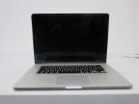 Apple 15.4" MacBook Pro, Model A1398. NOTE: unable to power up for spares or repair, HDD removed.