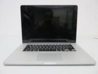 Apple 15.4" MacBook Pro, Model A1398. Note: unable to power up for spares or repair, HDD removed.